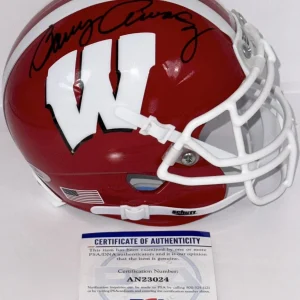 Barry Alvarez Signed Autographed Wisconsin Badgers Mini Helmet PSA/DNA COA