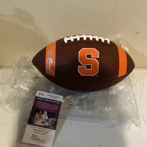 SYRACUSE ORANGE- FRAN BROWN SIGNED AUTOGRAPH LOGO FOOTBALL JSA COA COACH CUSE