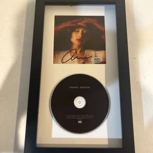 ARIANA GRANDE ETERNAL SUNSHINE SIGNED AUTOGRAPH FRAMED CD DISPLAY PSA COA