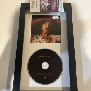 ARIANA GRANDE ETERNAL SUNSHINE SIGNED AUTOGRAPH FRAMED CD DISPLAY JSA COA