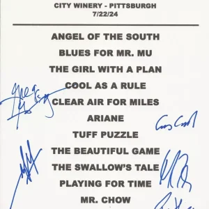Acoustic Alchemy hand SIGNED Novelty Concert Setlist #2 COA Autographed by 5