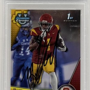 Marshawn Lloyd Signed Auto 2023 Bowman Chrome U Rookie Card PSA/DNA Slabbed