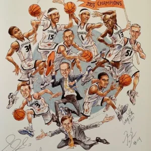 CARMELO ANTHONY SIGNED 2003 SYRACUSE PRINT+BOEHEIM+HAKIM+GMAC   JSA LOA   15/125