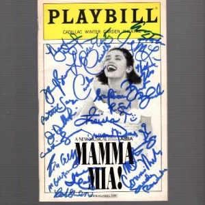 MAMMA MIA HAND SIGNED NEW YORK CITY PLAYBILL+COA ABBA SIGNED BY 2005 CAST