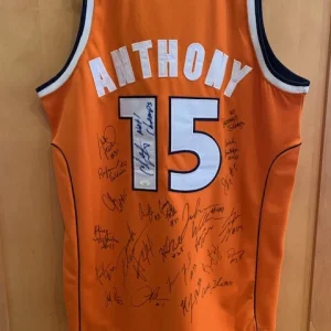 CARMELO ANTHONY HAND SYRACUSE BASKETBALL JERSEY 23 SIGNED JSA MELO+PEARL