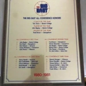 BIG EAST BASKETBALL 1980-1981 ALL CONFERENCE HONORS AWARD      AWESOME+VERY RARE