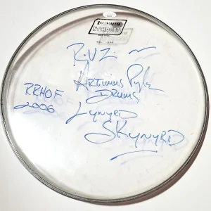 Artimus Pyle Drummer of Lynyrd Skynyrd REAL hand SIGNED 14" Drumhead #1 JSA COA