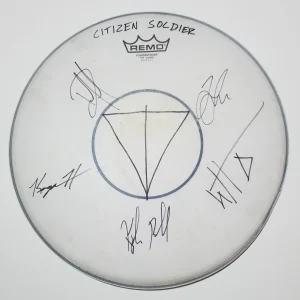Citizen Soldier band SIGNED Drumhead COA Autographed w/ band logo Jake Segura +4