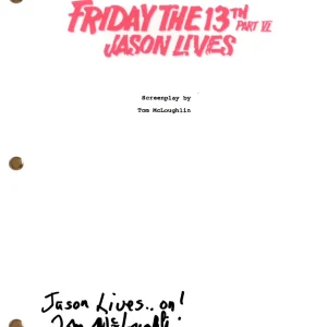 Tom McLoughlin “Friday the 13th VI” Signed Autograph Movie Script Horror COA