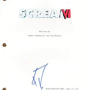 Tony Revolori “Scream VI” Signed Autograph Movie Script Screenplay Horror ACOA