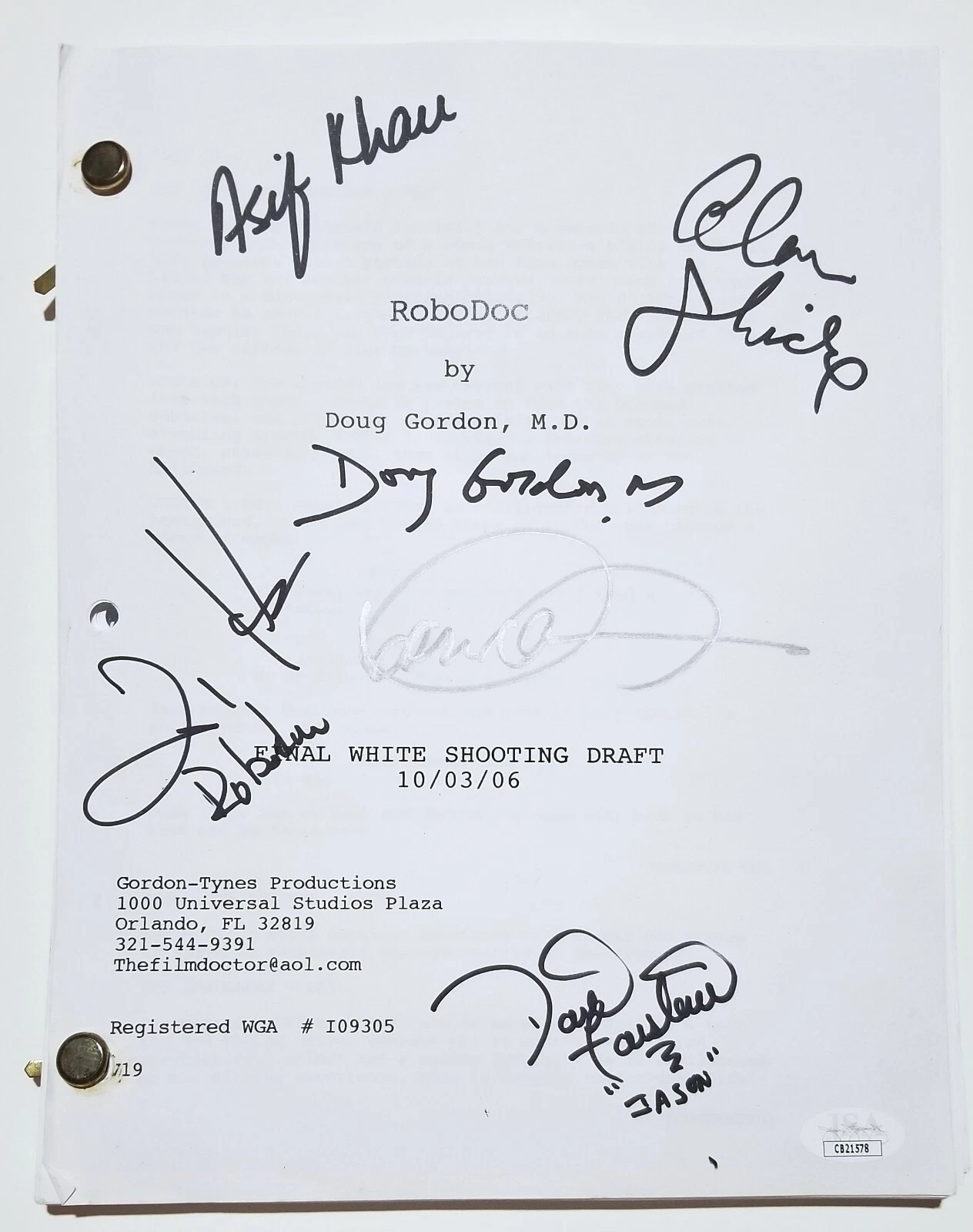RoboDoc cast SIGNED Official Movie Script JSA COA David Faustino Alan ...