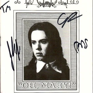 OH MARY! HAND SIGNED NYC PLAYBILL+COA SIGNED BY CAST RARE B+W RETRO COVER