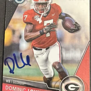 Dominic Lovett Signed Georgia 2023 Bowman Chrome U Rookie Card BAS Beckett
