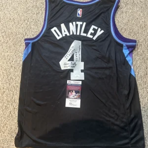 UTAH JAZZ- ADRIAN DANTLEY SIGNED AUTOGRAPH JERSEY JSA COA NBA HOF STAR