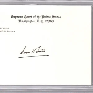 DAVID SOUTER HAND SIGNED SUPREME COURT CHAMBERS CARD      RARE     PSA SLABBED