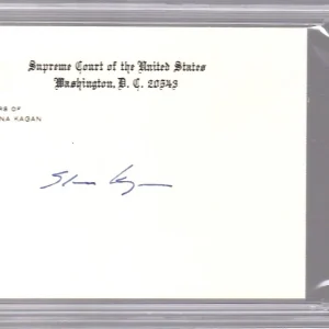 ELENA KAGAN HAND SIGNED SUPREME COURT CHAMBERS CARD     RARE     JSA+PSA SLABBED