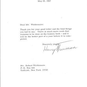 Harry Truman REAL hand SIGNED 1967 Letter JSA LOA Autographed President ALS