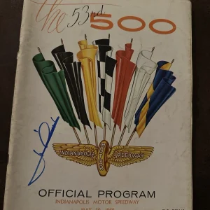 1969 Indy 500 Program Signed By Winner Mario Andretti Autographed