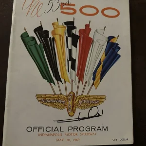 1969 Indy 500 Program Signed By Winner Mario Andretti Autographed