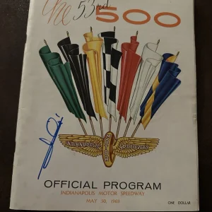 1969 Indy 500 Program Signed By Winner Mario Andretti Autographed