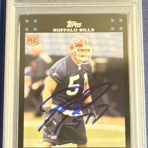 Paul Posluszny Signed 2007 Topps Rookie Card Penn State PSA/DNA Slabbed