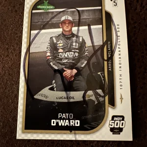 2024 Parkside Indy Car Trading Card 500 Signed Pato O'ward Patricio