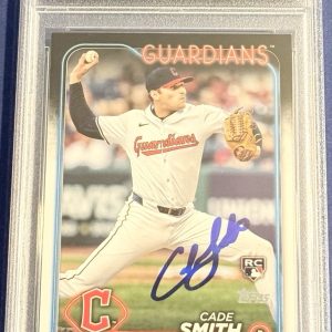 Cade Smith Signed 2024 Topps Rookie Card Cleveland Guardians PSA/DNA Slabbed