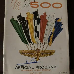 1969 Indy 500 Program Signed By Winner Mario Andretti Autographed