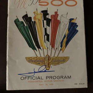 1969 Indy 500 Program Signed By Winner Mario Andretti Autographed
