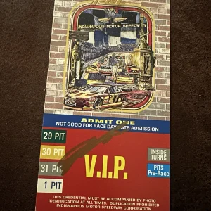 1998 Brickyard 400 Winner Jeff Gordon Ticket Stub Credential NASCAR Signed