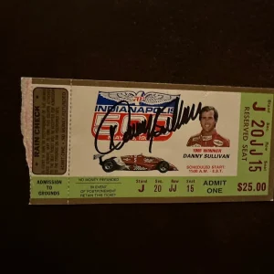 1986 Indy 500 Danny Sullivan Signed Ticket Stub (1985 Indy Race Winner)