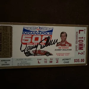 1986 Indy 500 Danny Sullivan Signed Ticket Stub (1985 Indy Race Winner)