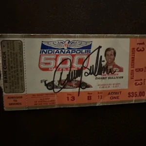 1986 Indy 500 Danny Sullivan Signed Ticket Stub (1985 Indy Race Winner) Damaged