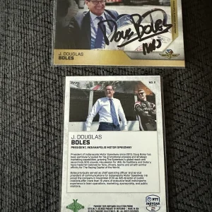 2025 Parkside Indy Car Trading Promo Card 500 Signed Doug Boles IMS President