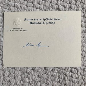 ELENA KAGAN HAND SIGNED SUPREME COURT CARD SUPREME COURT JUSTICE JSA