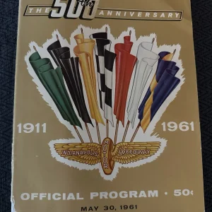 1961 Indy 500 Program Winner AJ Foyt Indianapolis Used Condition 50th Race
