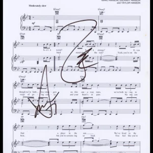 Zac & Isaac Hanson "Middle of Nowhere" AUTOGRAPH Signed 'Weird' Sheet Music ACOA