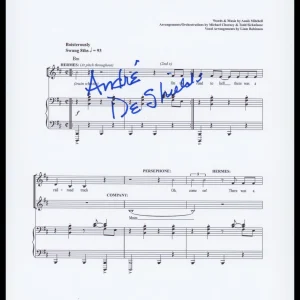 Andre De Shields "Hadestown" AUTOGRAPH Signed 'Way Down Hadestown' Sheet Music