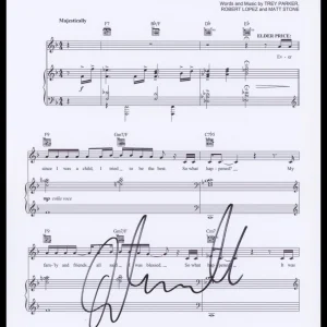 Andrew Rannells "The Book of Mormon" AUTOGRAPH Signed I Believe Sheet Music ACOA