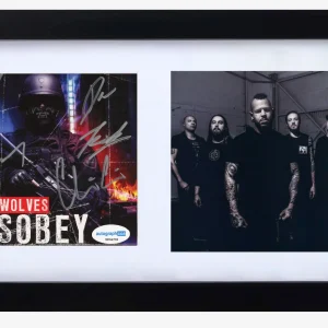 Bad Wolves Signed Autograph Disobey CD Cover Framed Full Band Tommy Vext ACOA