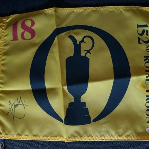 Xander Schauffele SIGNED British Open Golf Flag JSA Authenticated COA 2024 Win