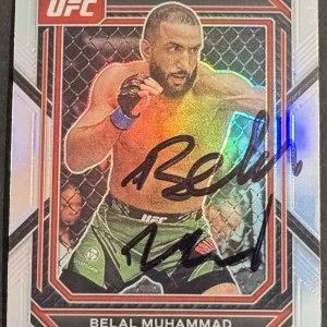 Belal Muhammad Signed 2023 Panini Prizm Silver Base UFC Card BAS Beckett COA