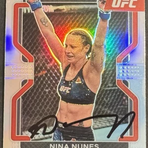 Nina Nunes Signed 2022 Panini Prizm Silver UFC Base Card BAS Beckett COA