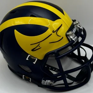 Taylor Lewan Signed Autographed Michigan Wolverines Mini Helmet BAS Beckett COA