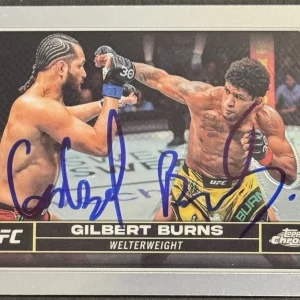 Gilbert Burns Signed 2024 Topps Chrome UFC Base Card BAS Beckett COA