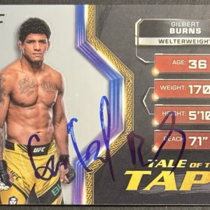 Gilbert Burns Signed 2024 Topps Chrome Tale Of The Tape UFC Card BAS Beckett COA