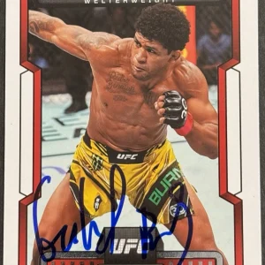 Gilbert Burns Signed 2023 Panini Chronicles Score UFC Base Card BAS Beckett COA
