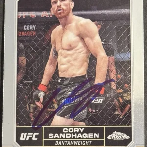 Cory Sandhagen Signed 2024 Topps Chrome Base UFC Card BAS Beckett On Card