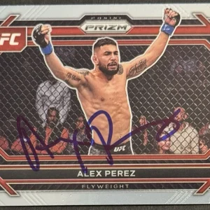 Alex Perez Signed 2023 Panini Prizm UFC Base Card BAS Beckett On Card