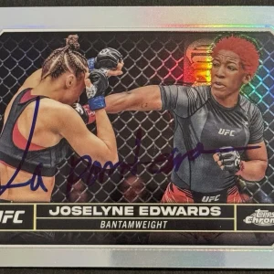 Joselyne Edwards Signed 2024 Topps Chrome Refractor UFC Base Card BAS Beckett